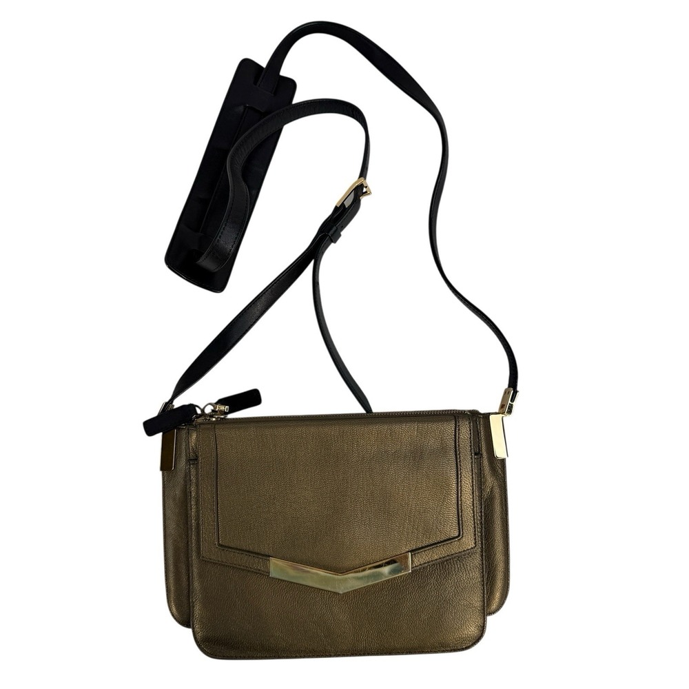Time's Arrow‎ Lamanto Mini Trilogy Women's Crossbody Bag Purse Leather Bronze